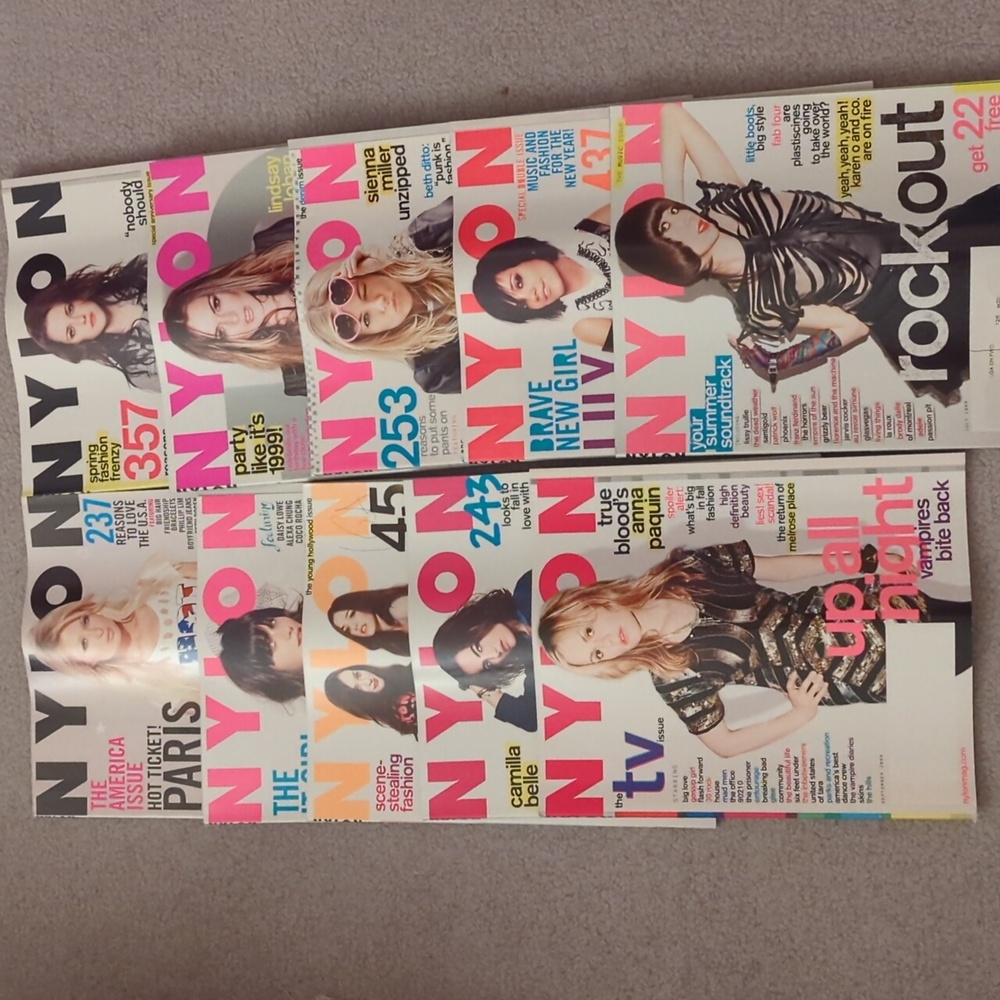 10 Issues of Nylon from 2008 2009 Y2K
